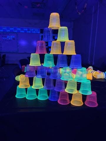 Activities at the B.L. Miller Elementary Glow Night brought a fun twist to STEM and math applications.