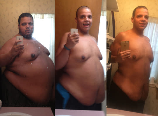 Jesse’s weight-loss progression: At the beginning of his weight-loss journe...