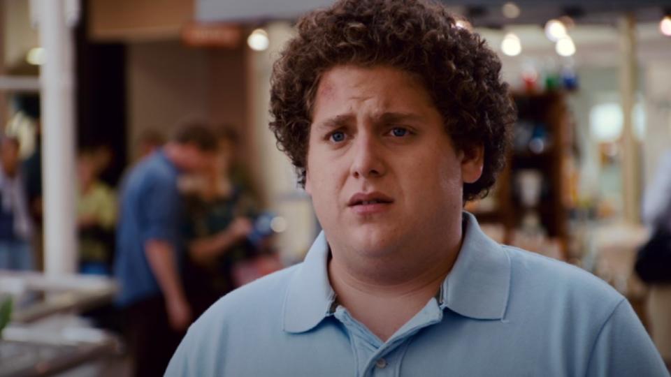 Jonah Hill looking a bit sad in Superbad.