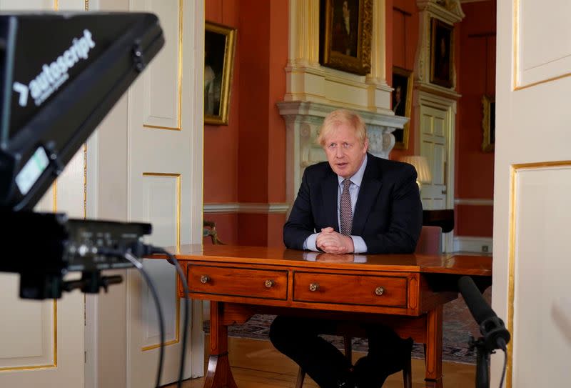 Britain's Prime Minister Boris Johnson's address to the nation from No 10 Downing Street