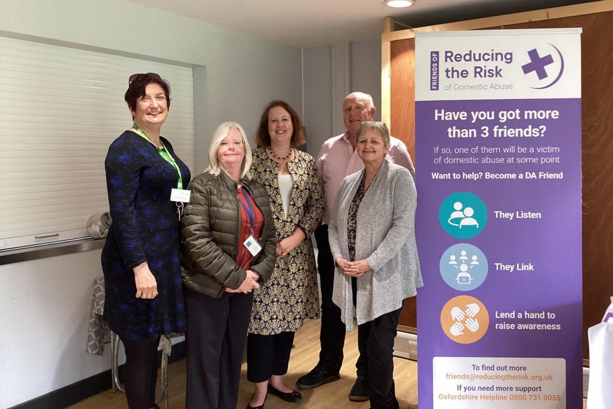 Victoria Prentis (centre) with the team at at Reducing the Risk of Domestic Abuse <i>(Image: Victoria Prentis)</i>