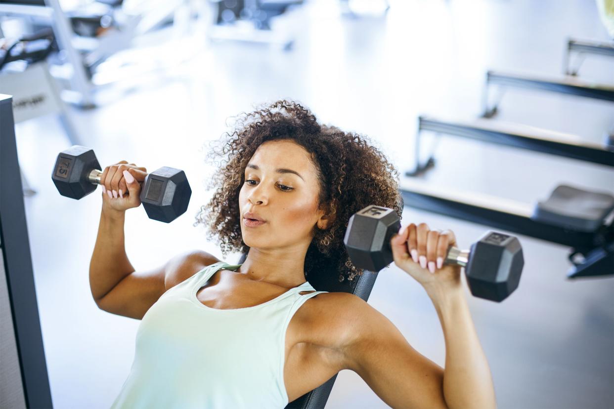 Woman lifting weights