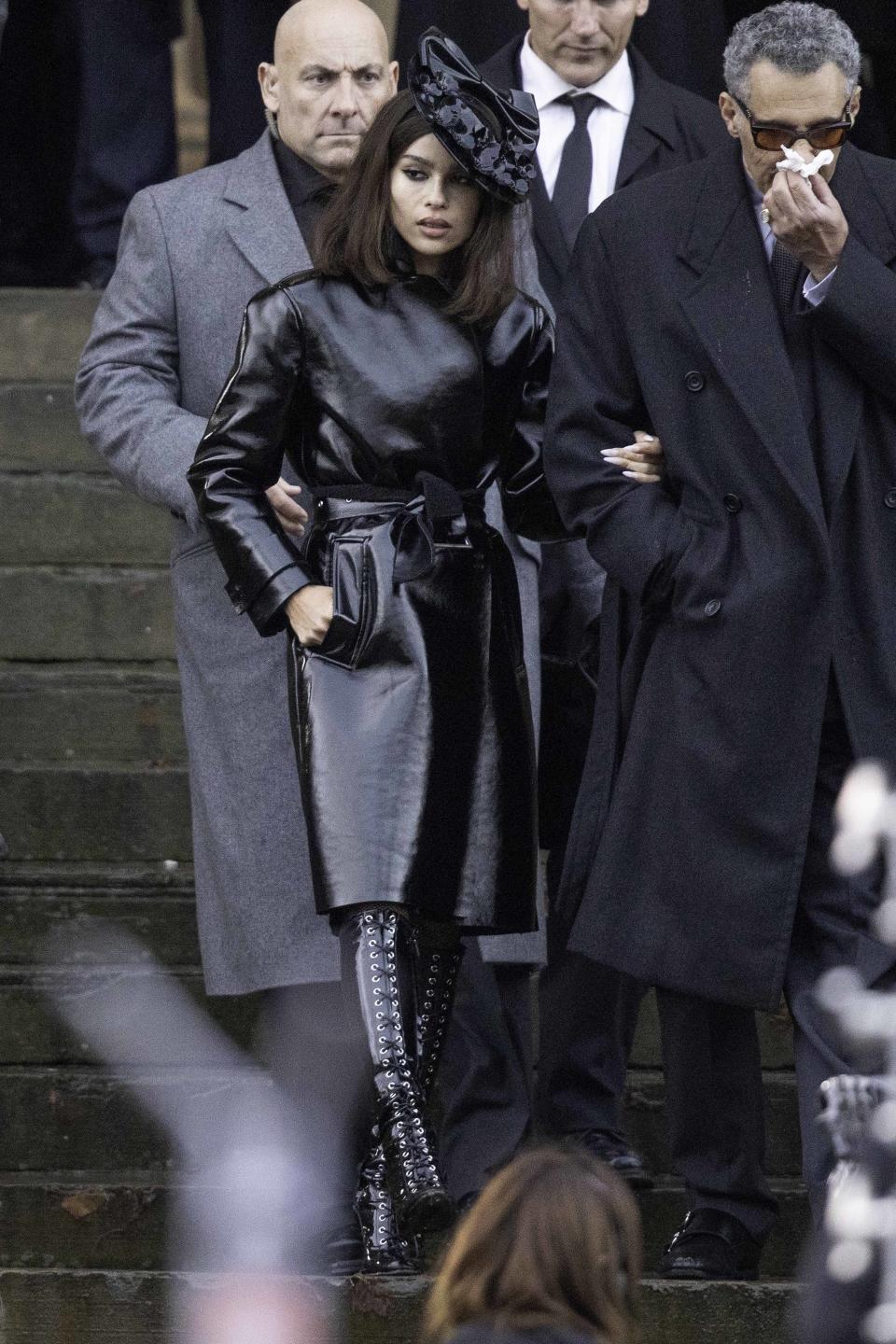 Zoe Kravitz and John Turturro film the new Batman movie on October 12, 2020 in Liverpool, England.