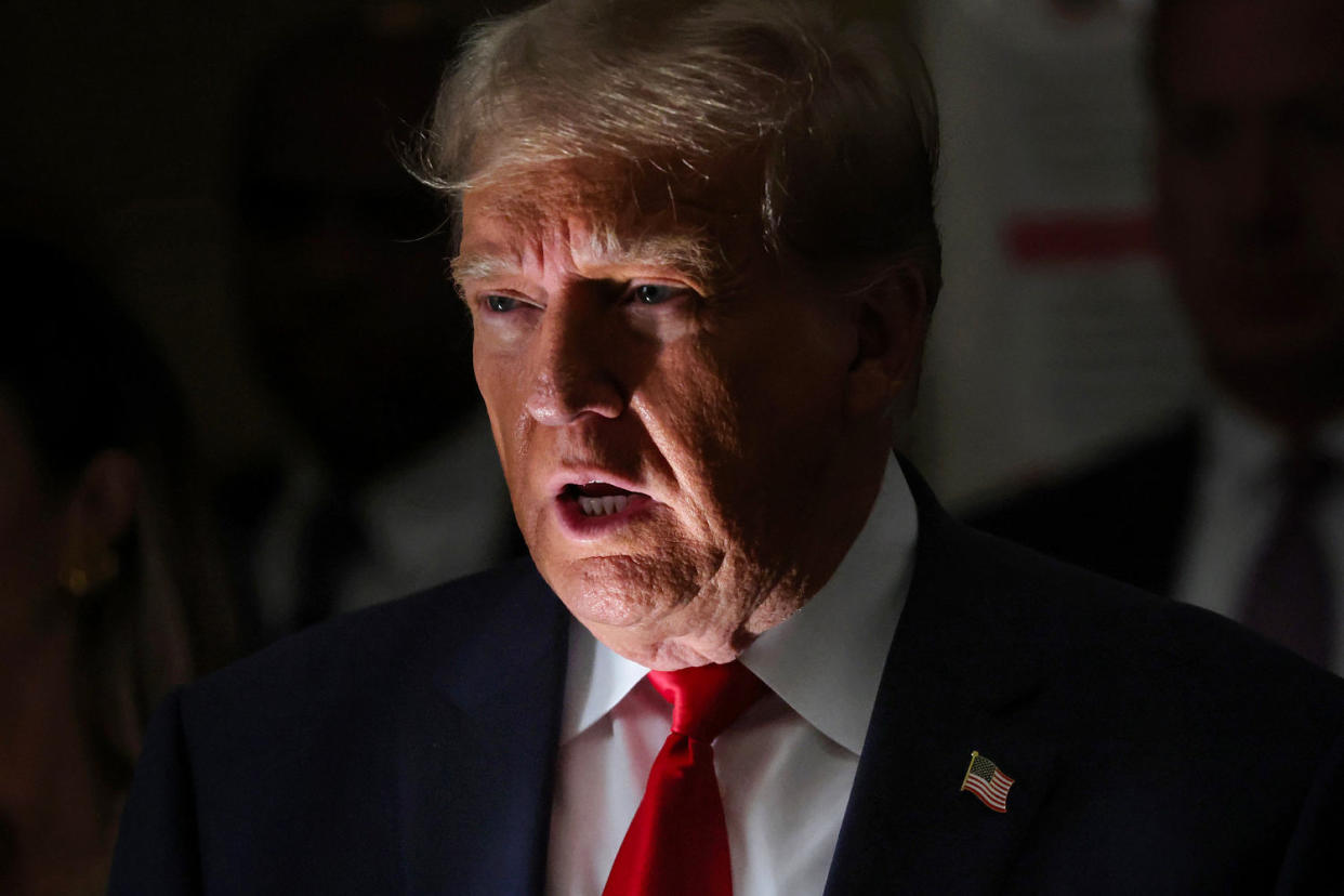 Former President Donald Trump at New York State Supreme Court on Oct. 4, 2023. (Spencer Platt / Getty Images)