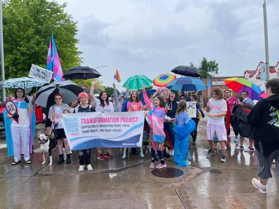 Members of the Transformation Project gather on June 26, 2021, at the Sioux Falls Pride Parade in South Dakota. - Credit: Courtesy of Susan Williams