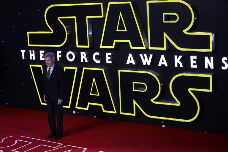 US actor Harrison Ford, pictured December 16, 2015 at the European Premiere of "Star Wars: The Force Awakens" in London, was struck by a door at Pinewood Studios on the set for the film's Millennium Falcon spaceship in June 2014