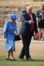 <p>Britain’s Queen Elizabeth inspects an honour guard with U.S. President Donald Trump at Windsor Castle, Windsor, Britain July 13, 2018. Chris Jackson/Pool via REUTERS </p>