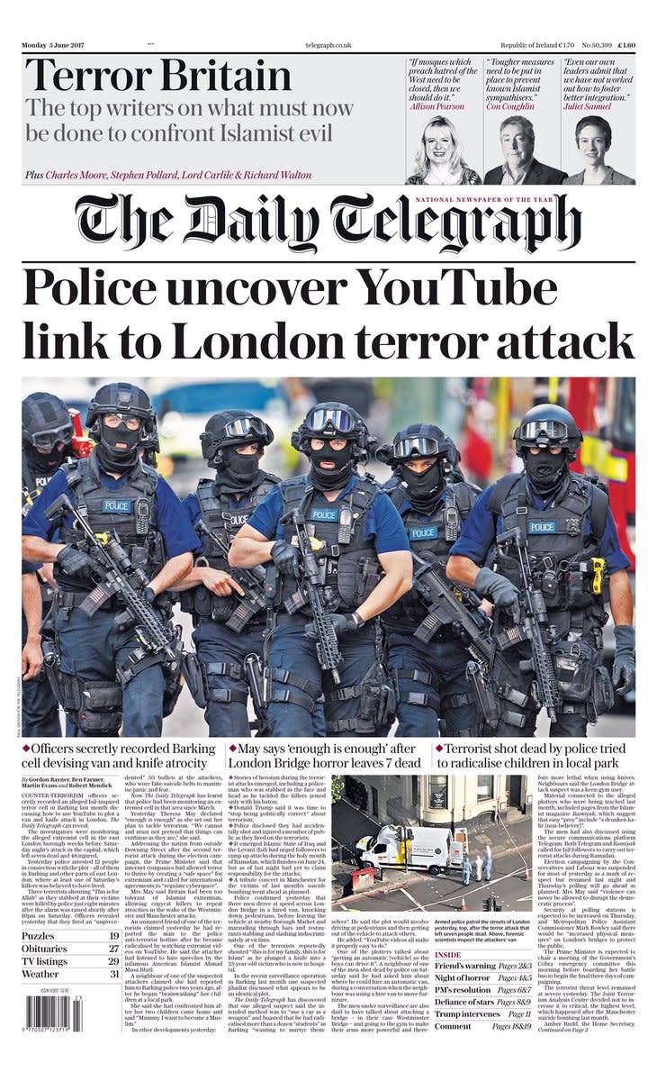 <p>The Daily Telegraph reported the terrorists’ YouTube links. </p>