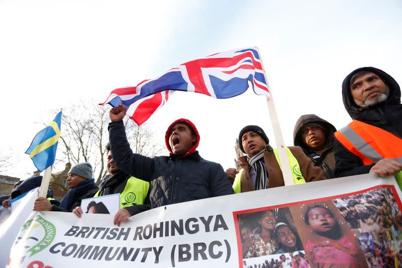 Protest outside the International Court of Justice in The Hague