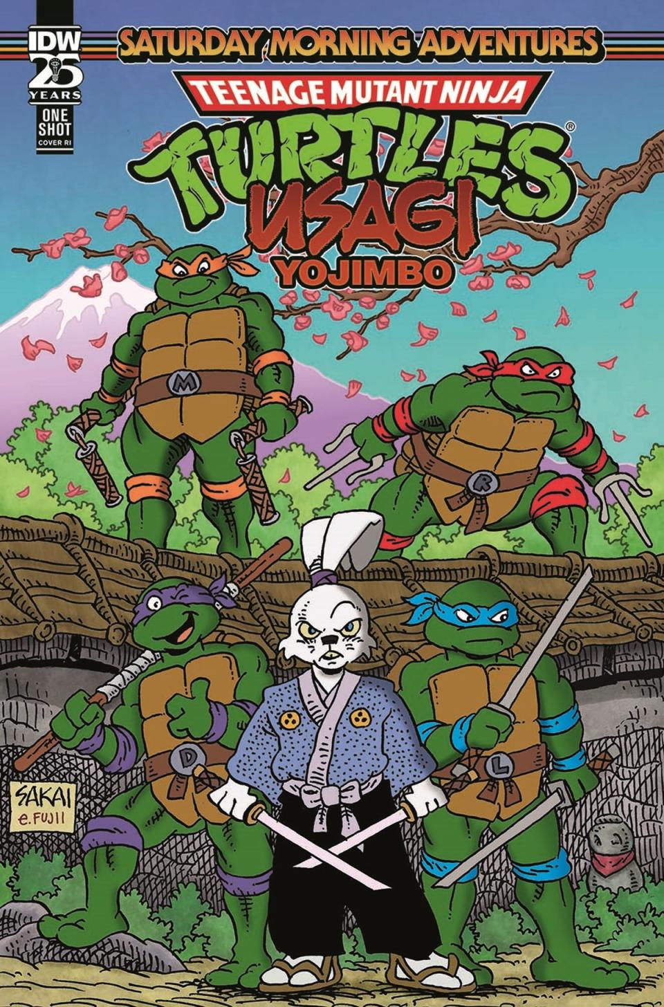 Teenage Mutant Ninja Turtles/Usagi Yojimbo: Saturday Morning Adventures #1, cover  RI by Stan Sakai.