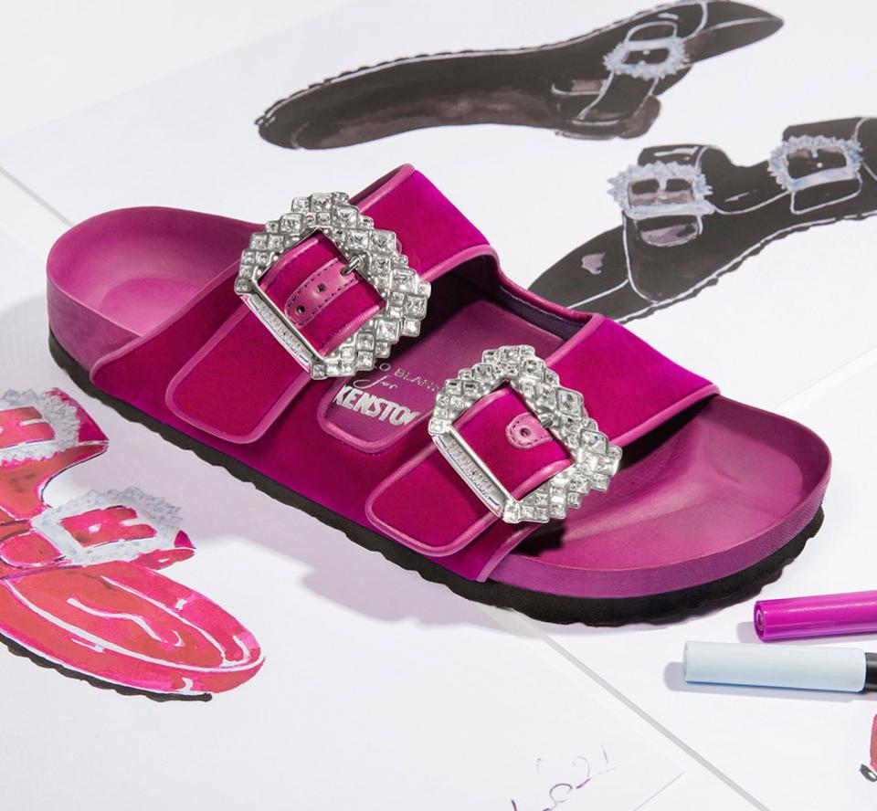 Birkenstock, Manolo Blahnik, 2022, collaboration, birkenstock collaboration, buckle shoes, buckle sandals, arizona sandals