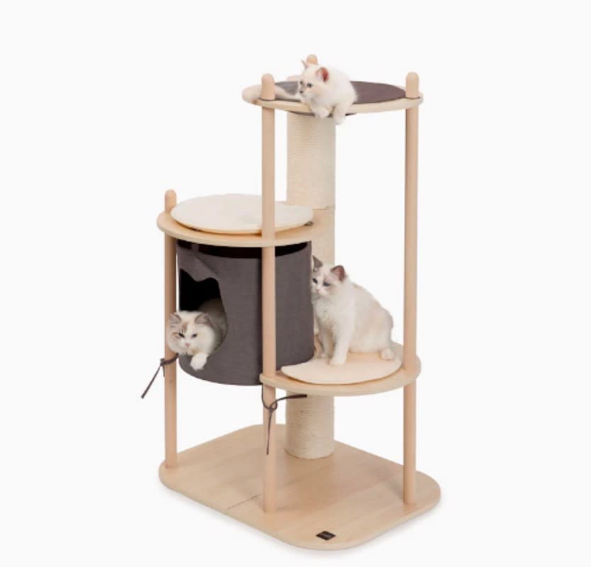 <p>Catit</p><p>Catit makes the most gorgeous cat trees and furniture and if the man in your life doesn't want some awful carpet covered monstrosity taking up his living room, why not get him a beautiful cat tree that is actually a joy to look at? You can <a href="https://catit.us/products/vesper-treehouse-medium" rel="nofollow noopener" target="_blank" data-ylk="slk:purchase the Vesper treehouse here;elm:context_link;itc:0;sec:content-canvas" class="link rapid-noclick-resp">purchase the Vesper treehouse here </a>and make the cat dad in your life super happy. </p>