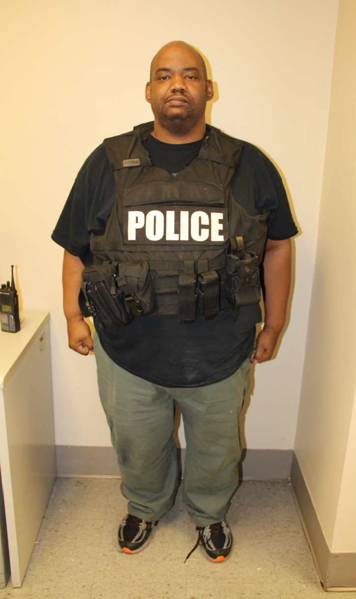 Louisville Metro Police Detective Michael Campbell, as photographed after the shooting at Breonna Taylor's apartment.