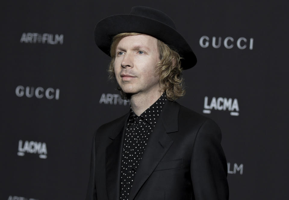 FILE - Beck attends the 2018 LACMA Art+Film Gala at Los Angeles County Museum of Art on Nov. 3, 2018, in Los Angeles. Beck will perform at The Hollywood Bowl this Saturday as part of his summer orchestral tour. (Photo by Richard Shotwell/Invision/AP, File)