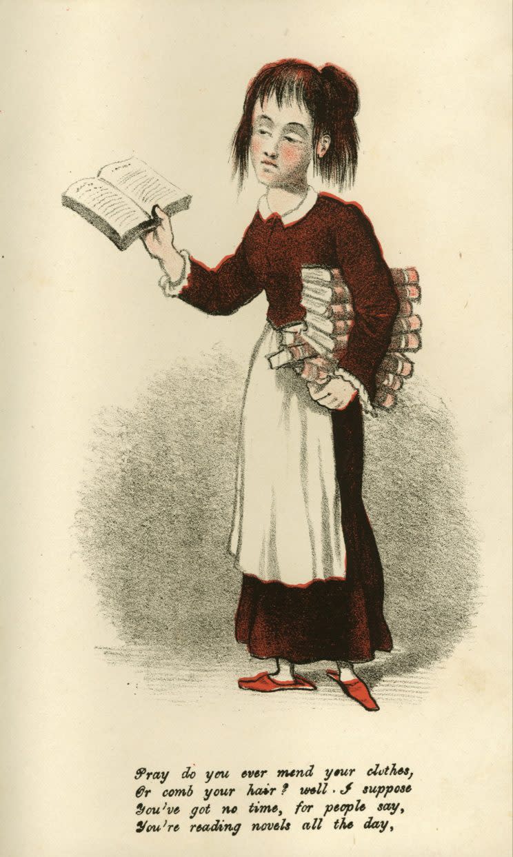 <em>Pray do you ever mend your clothes, or comb your hair? Well, I suppose you’ve got no time, for people say, you’re reading novels all the day. [Photo: Royal & Pavilion Museums, Brighton & Hove] </em>