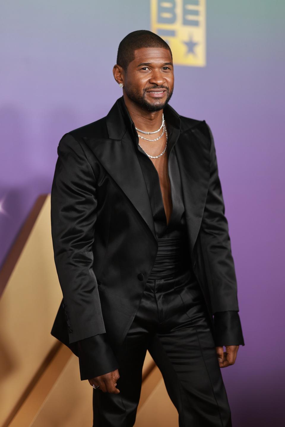 Usher attends the 55th Annual NAACP Awards at the Shrine Auditorium and Expo Hall on March 16, 2024 in Los Angeles, California.