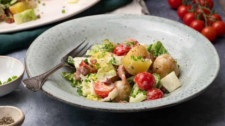 BLT potato salad in bowl