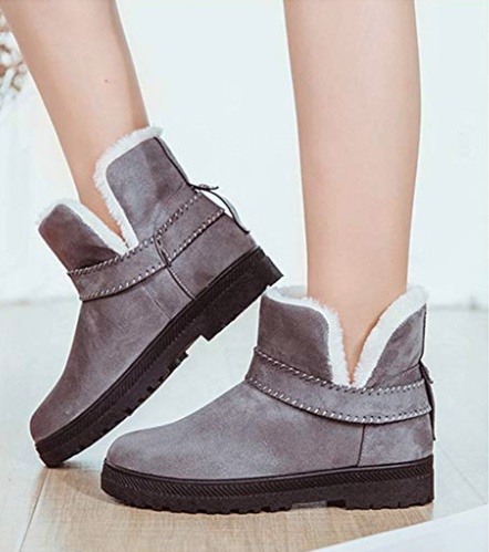 PAMRAY suede boots in grey. Image via Amazon. 