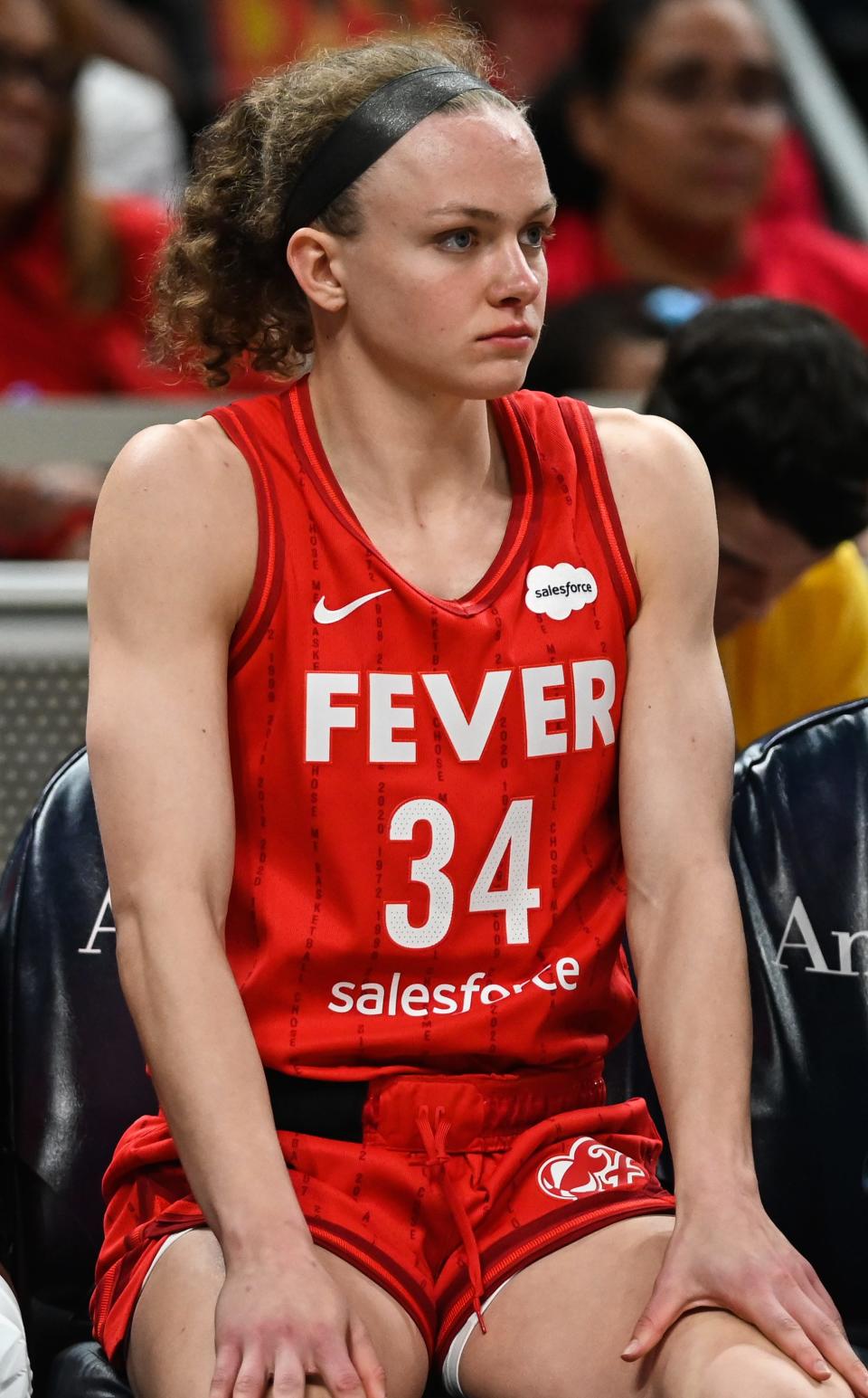 Indiana Fever Grace Berger during the season opener against Connecticut Sun on Friday, May 19, 2023 at Gainbridge Fieldhouse in Indianapolis. The Connecticut Sun defeated the Indiana Fever 70-61. 