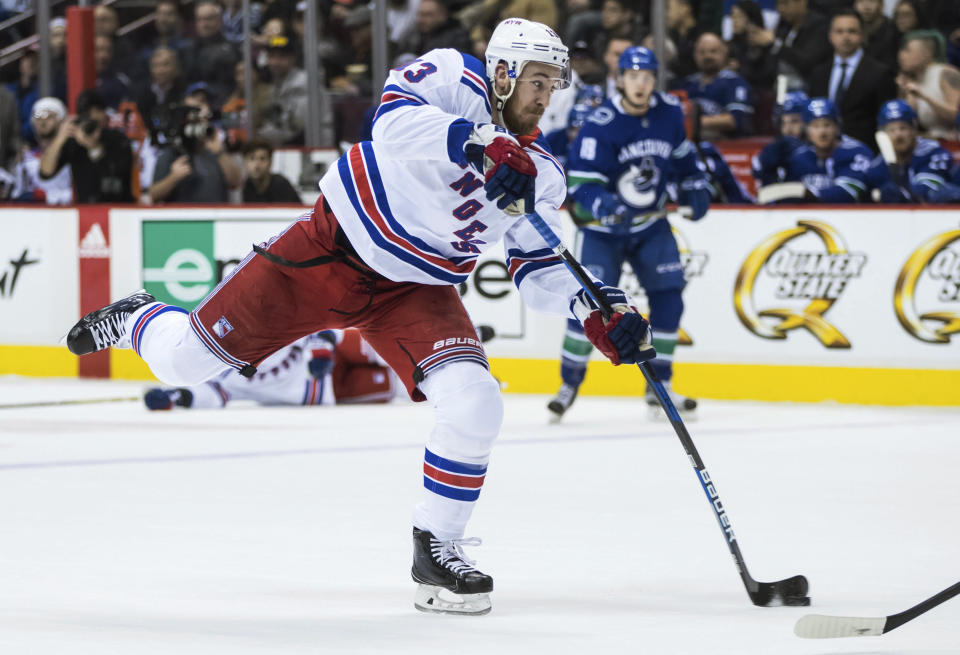 New York Rangers’ Kevin Hayes has found the right balance between his offense and defense of late. (Darryl Dyck/The Canadian Press via AP)