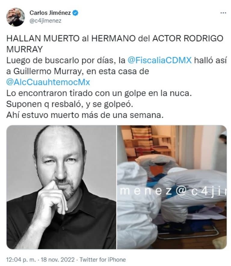 Captura Twitter Carlos Jiménez / Cortesía 