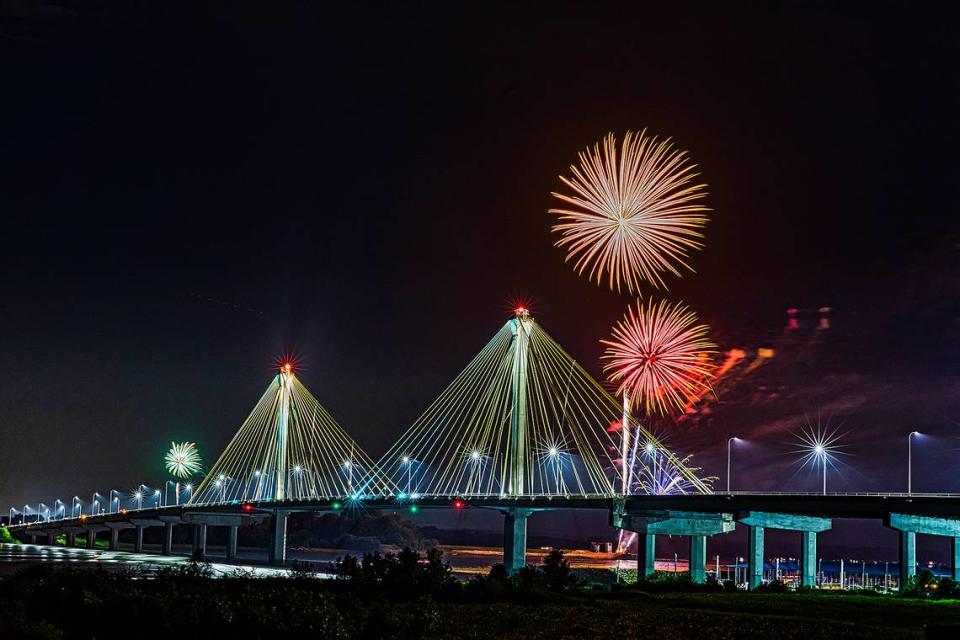 A fireworks display will take place along the Great River Road every Thursday through Sept. 9. Provided