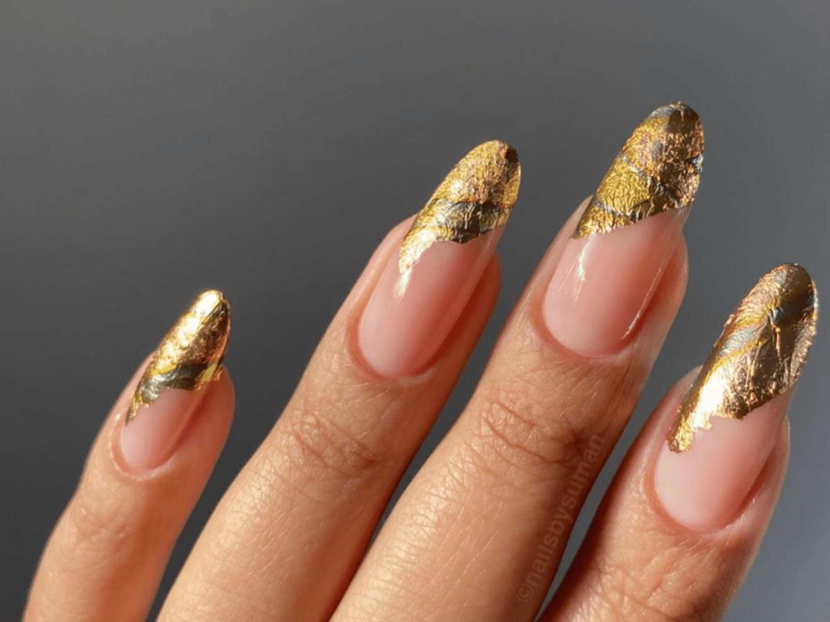 Transfer Foil Nails Ombre Color Foil Nail Design