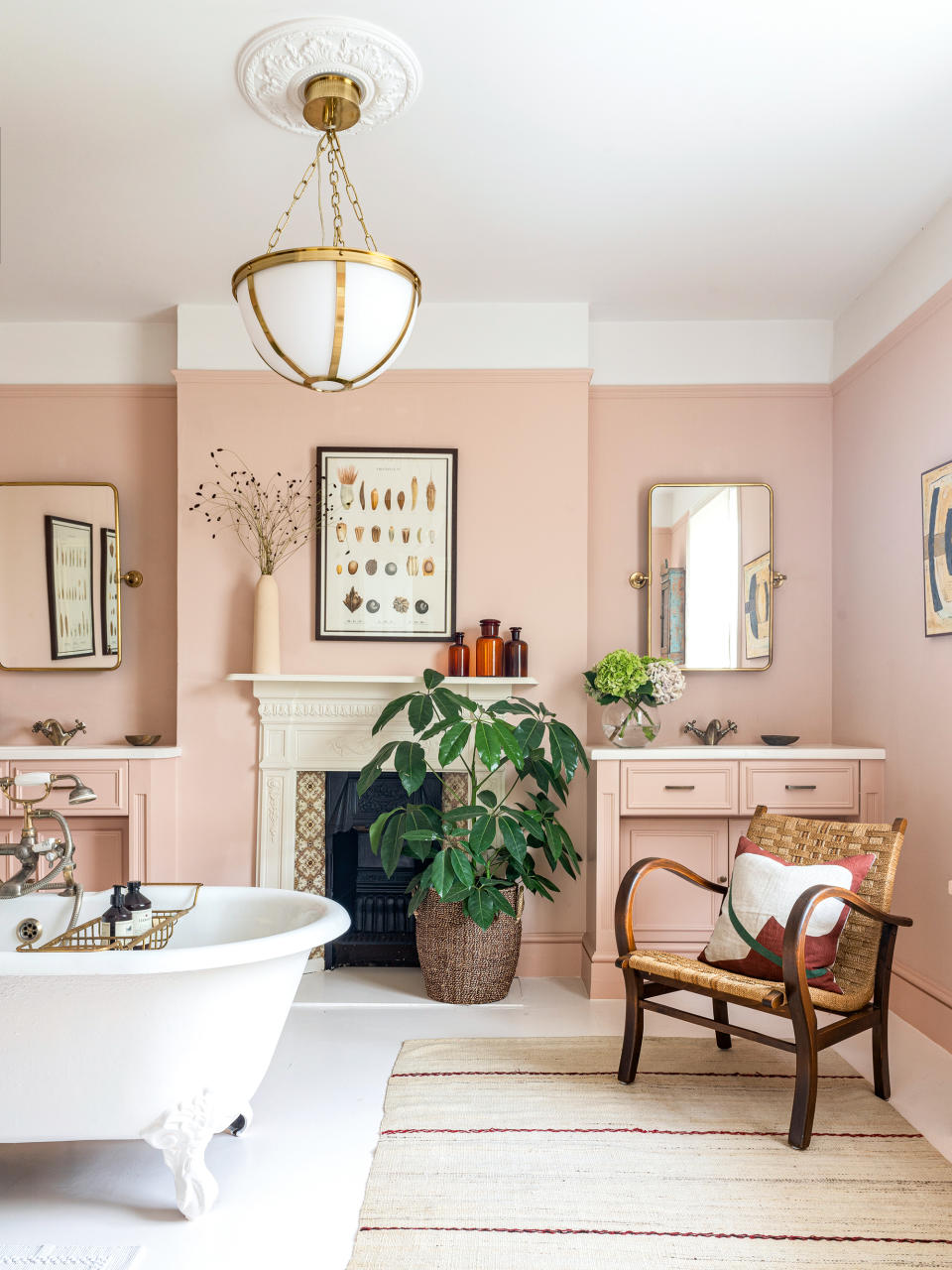 18. Design a soothing bathroom sanctuary with blush pink