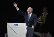 Sepp Blatter speaks after his re-election as FIFA president