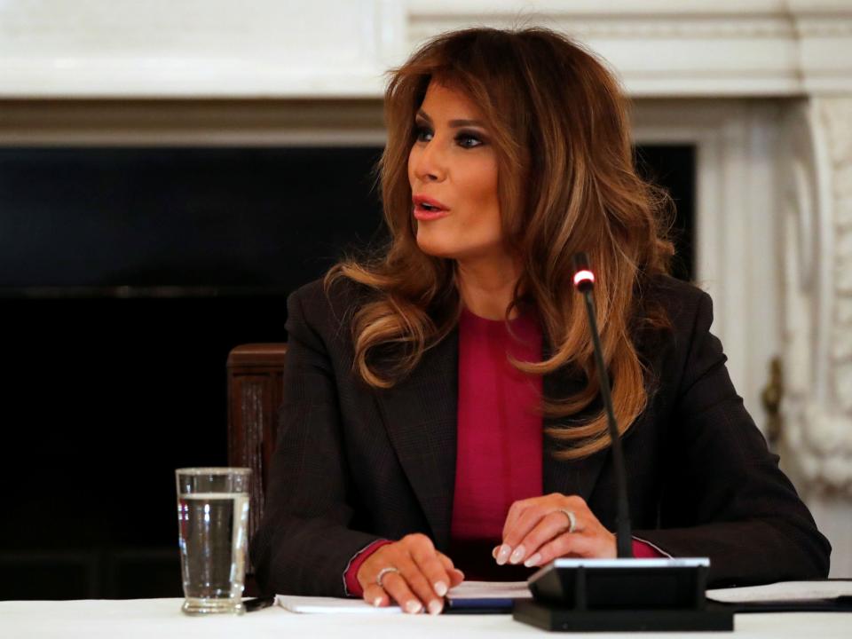 Melania Trump hosts a roundtable discussion with tech leaders on the effects of the Internet on children: REUTERS/Jonathan Ernst