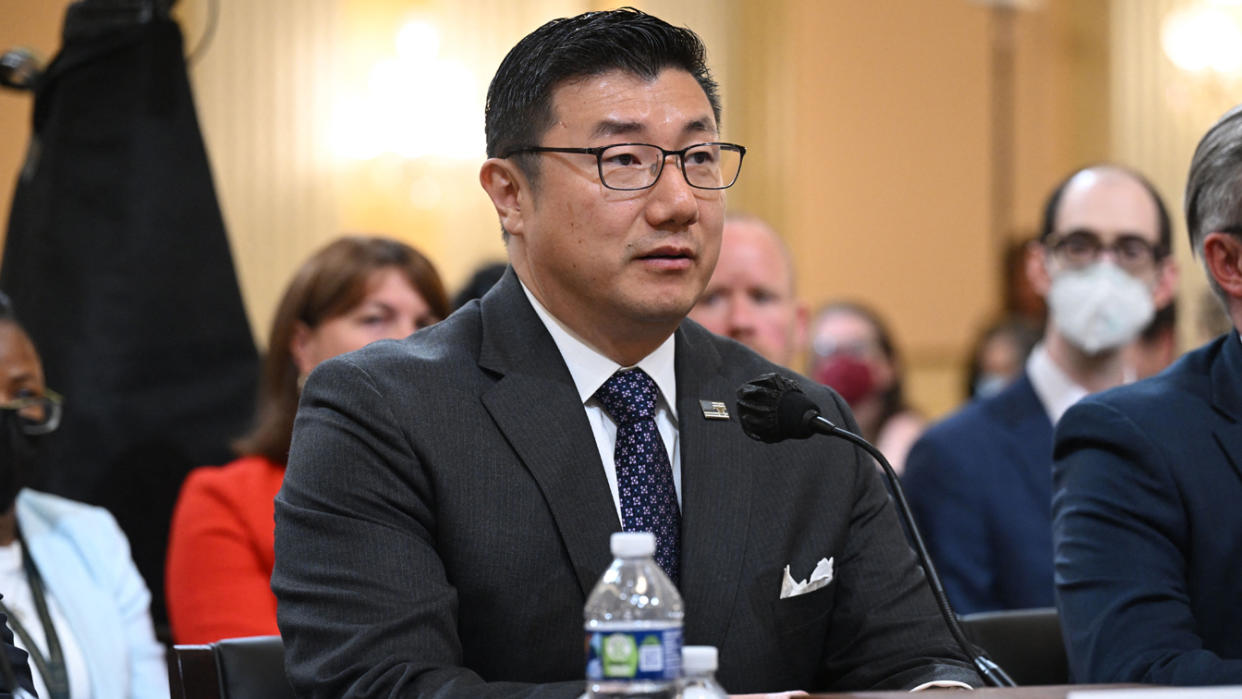 Former Georgia U.S. Attorney B.J. Pak testifies before the House select committee on the Jan. 6 insurrection on Monday. 