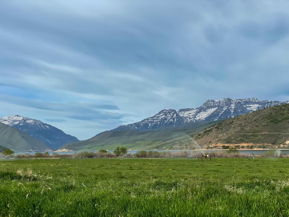 A view of the mountains from downtown.