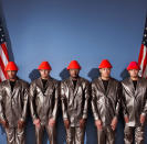 (Left to right) MLB players Justin Upton, Evan Longoria, Brandon Phillips, Giancario Stanton and Shane Victorino as Devo's "Freedom of Choice" (ESPN The Magazine)