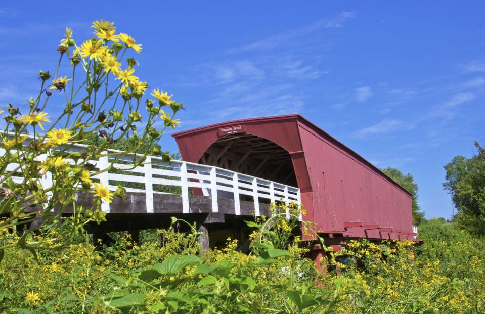 <p>You might already know about Winterset — it was the inspiration for the setting of <a href="http://www.traveliowa.com/aspx/dest.aspx?id=7054" rel="nofollow noopener" target="_blank" data-ylk="slk:The Bridges of Madison County;elm:context_link;itc:0;sec:content-canvas" class="link ">The Bridges of Madison County</a>. In the town square, you'll find a circa-1876 limestone courthouse and 83 commercial buildings that were designated historic. It all makes for a great backdrop for the town's wine walks and <a href="http://www.wintersetmadisonian.com/calendar/music/lawn-chair-night/event_922cbe86-2846-11e6-b12d-10604b9ffeb8.html" rel="nofollow noopener" target="_blank" data-ylk="slk:lawn chair nights;elm:context_link;itc:0;sec:content-canvas" class="link ">lawn chair nights</a>. </p><p><a href="https://www.housebeautiful.com/design-inspiration/celebrity-homes/g1924/meryl-streep-movie-homes/" rel="nofollow noopener" target="_blank" data-ylk="slk:The best houses from Meryl Streep movies »;elm:context_link;itc:0;sec:content-canvas" class="link "><em>The best houses from Meryl Streep movies »</em></a></p>