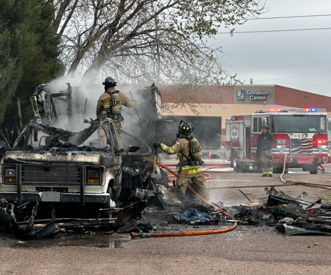 UPDATE: RV fire is out near Hancock Expressway and South Academy Boulevard