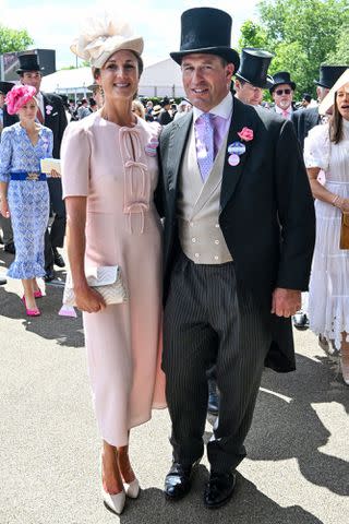 <p>James Veysey/Shutterstock </p> Harriet Sperling and Peter Phillips at Royal Ascot on June 21, 2024