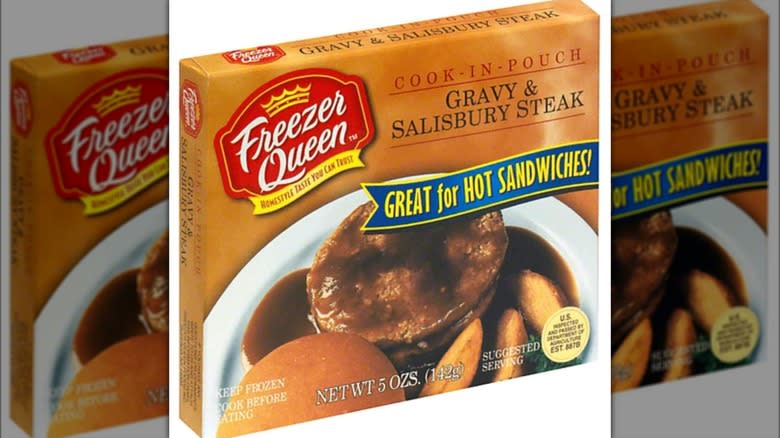 freezer queen gravy & salisbury steak packaging