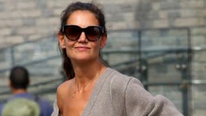 Katie Holmes New Cardigan Bra Moment