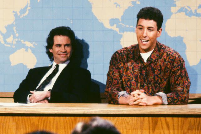 <p>Alan Singer/NBC/NBCU Photo Bank</p> A young Adam Sandler on 'SNL'