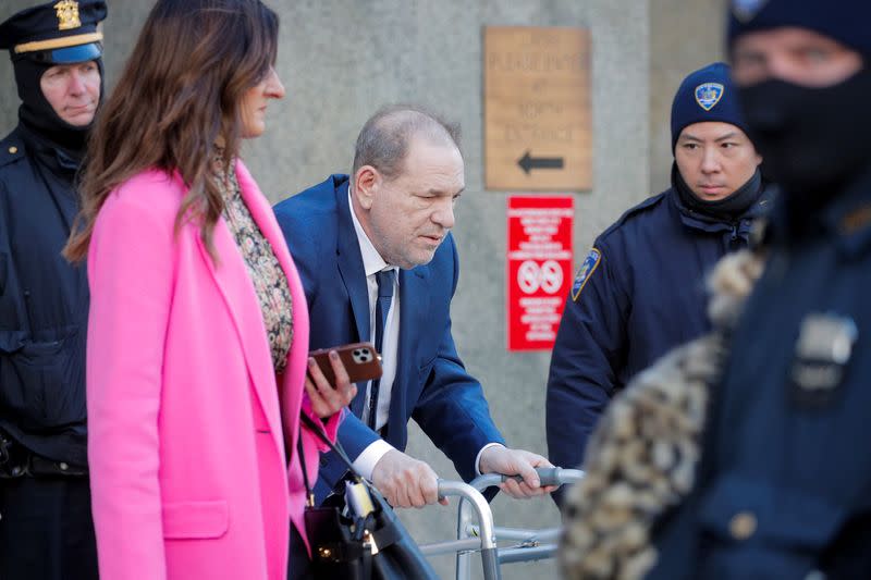 Film producer Harvey Weinstein departs New York Criminal Court after his ongoing sexual assault trial in New York