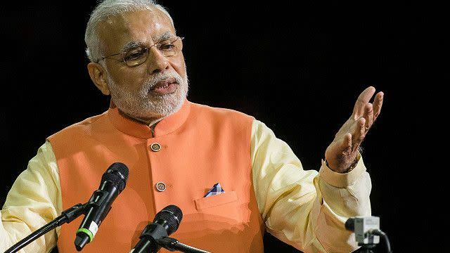 印度總理莫迪於印度獨立75週年當日承諾，「要在25年內將印度打造為已開發國家！」（網路截圖）