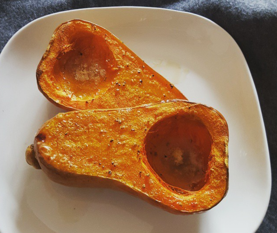 Whole baked butternut squash