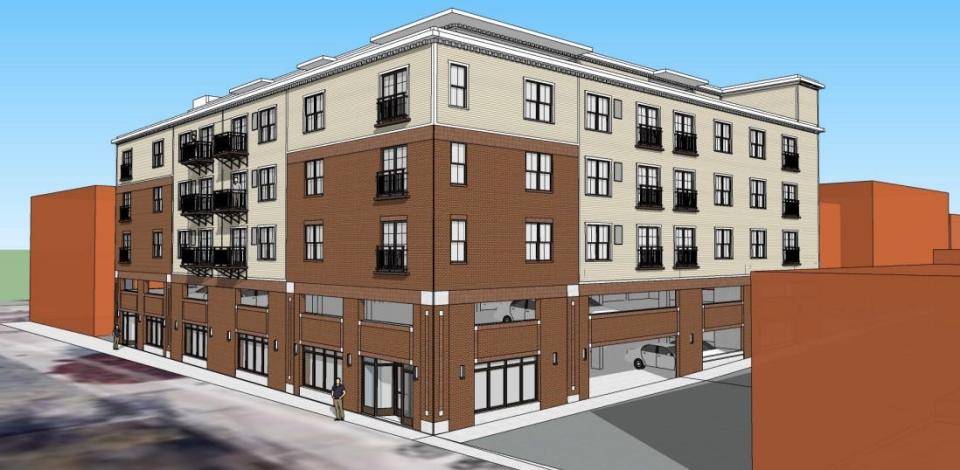 A rendering of a six-story multi-use development proposed for 115 and 117 S. Water St. in downtown Wilmington. The project went before Wilmington's Historic Preservation Commission on June 9.