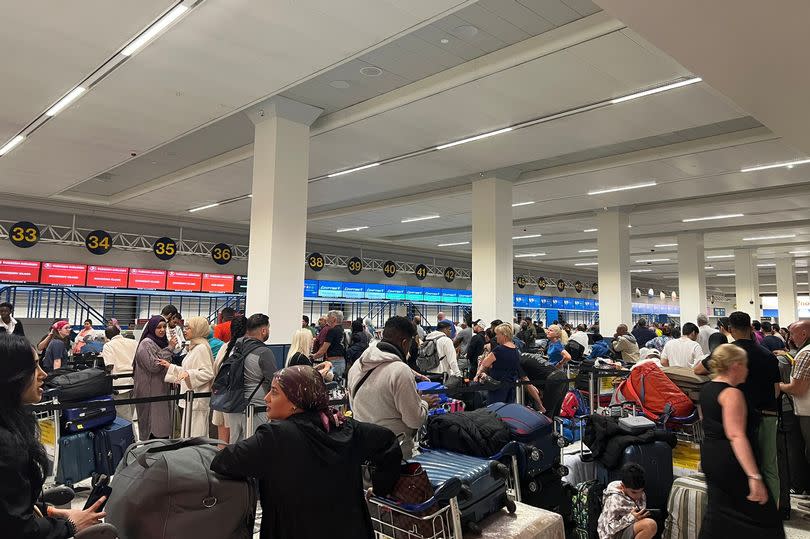 Huge queues at Terminal 1 after all flights were cancelled 'until further notice'