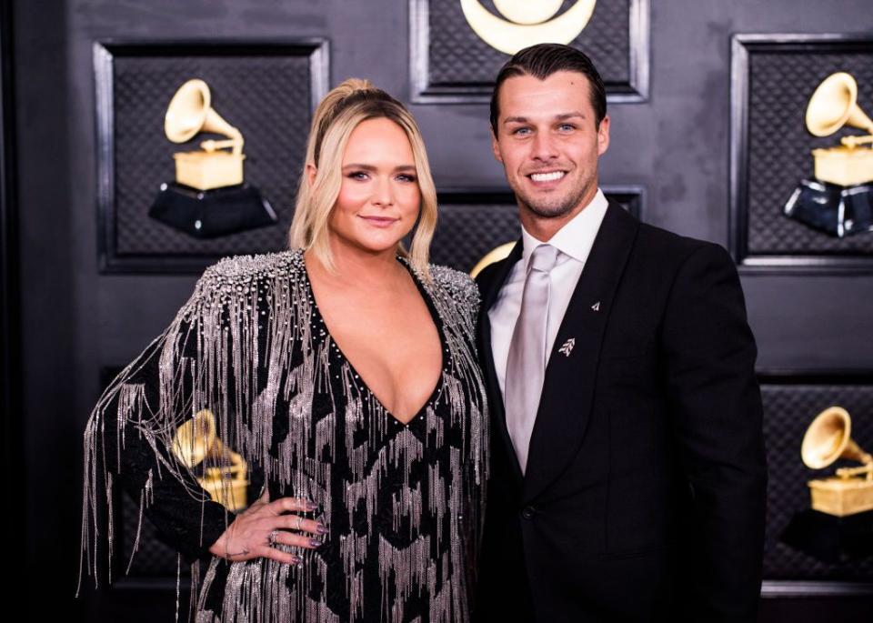 miranda lambert and brendan mcloughlin at the 65th grammy awards