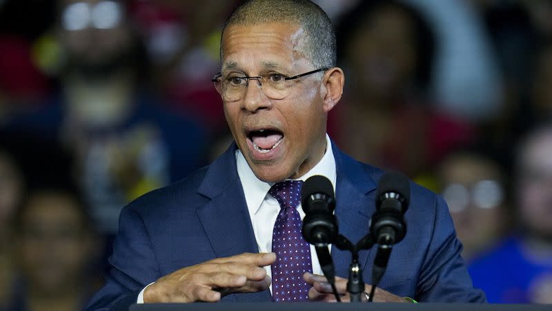 Anthony Brown, Democratic nominee for Maryland attorney general, speaks at Bowie State University in Bowie, Md., Nov. 7, 2022. On Wednesday, April 5, 2023, the Maryland Attorney General’s Office publicly released a redacted version of an investigative report detailing sex abuse allegations against more than 150 Catholic priests and examining the Archdiocese of Baltimore’s response.