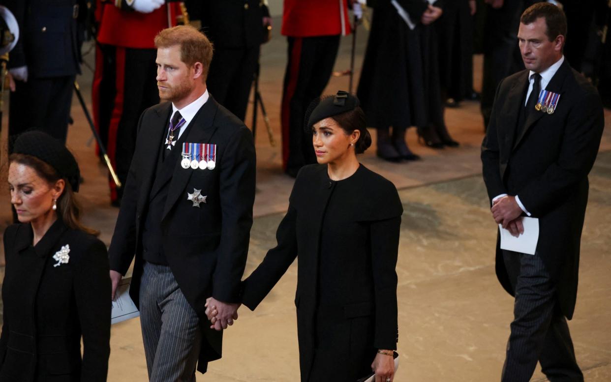 The Duke and Duchess of Sussex appear to be keeping a low profile while they are in the UK, although they broke with protocol by holding hands at the Palace of Westminster - Phil Noble/Getty Images