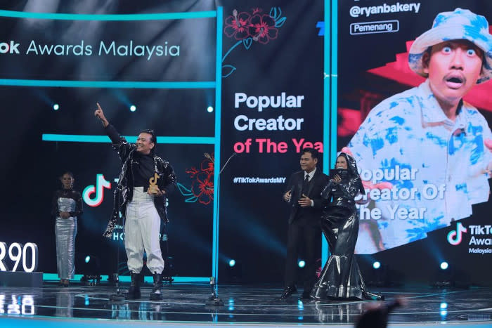 Ryan won Popular Creator of the Year at the TikTok Awards Malaysia