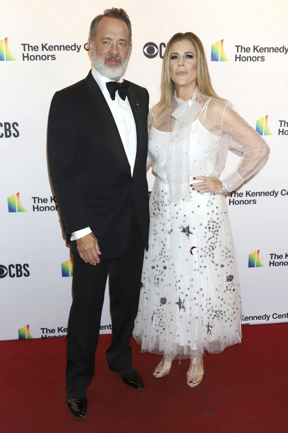 Tom Hanks, left, and Rita Wilson attend the 42nd Annual Kennedy Center Honors at The Kennedy Center on Sunday, Dec. 8, 2019, in Washington. (Photo by Greg Allen/Invision/AP)