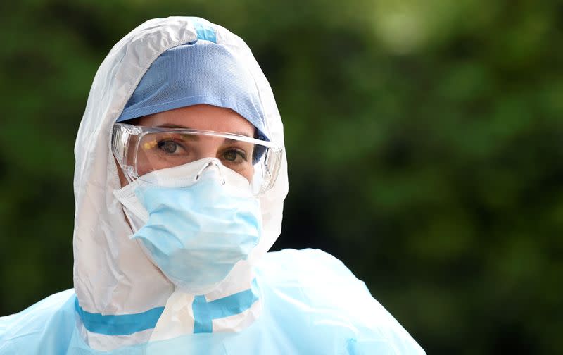 Doctors visit patients at home amid the coronavirus disease (COVID-19) outbreak in Bergamo